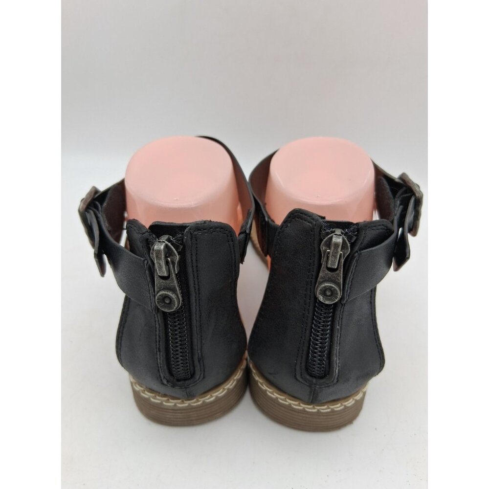 Blowfish Malibu Vegan Black Flat Sandals Strappy  Zipper Buckle Criss Cross 7.5 - Picture 2 of 11